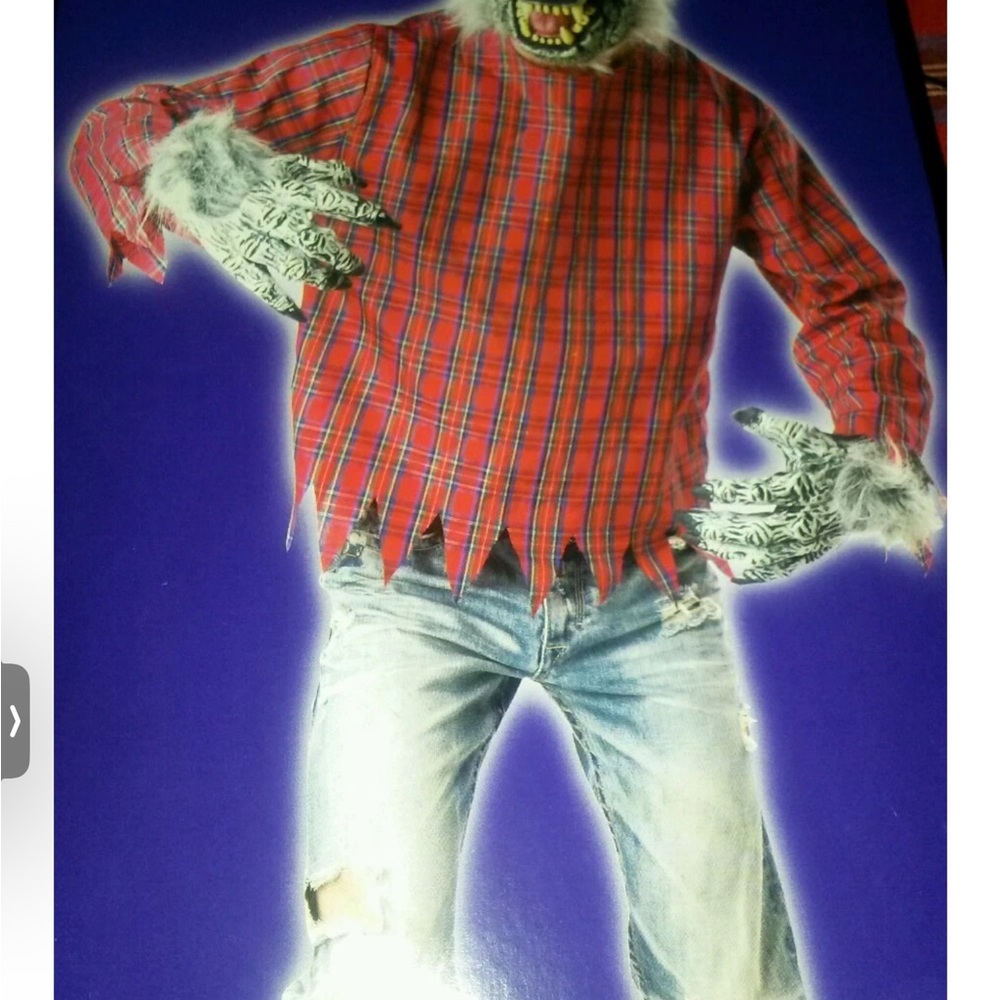 Grey wolf costume comes with hands and shirt mask not included MENS OSFM NEW